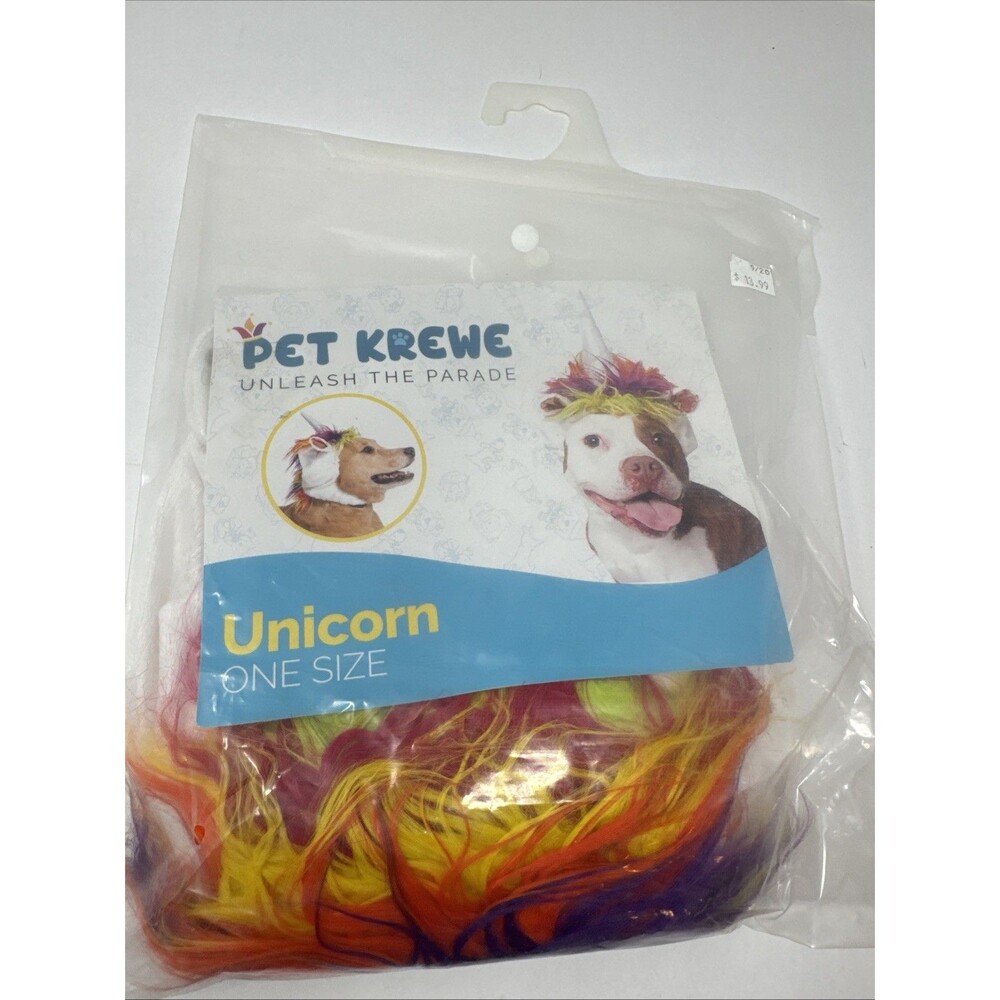 Pet Krewe Unicorn Halloween Dog Costume Hat Large cat pig NECK 13" - 32" large